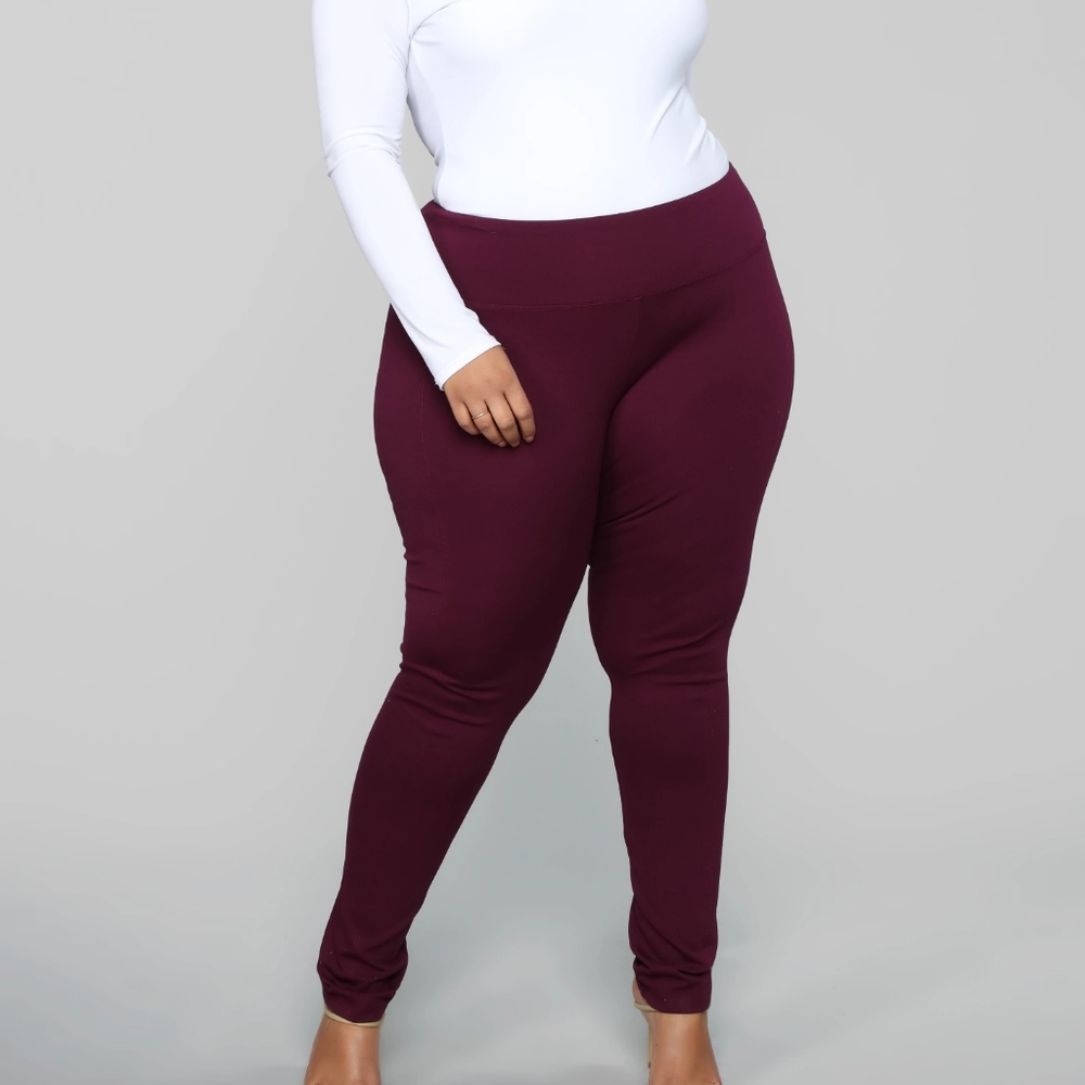 Thick Burgundy Leggings